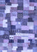 Machine Washable Checkered Blue Modern Rug, wshabs3367blu