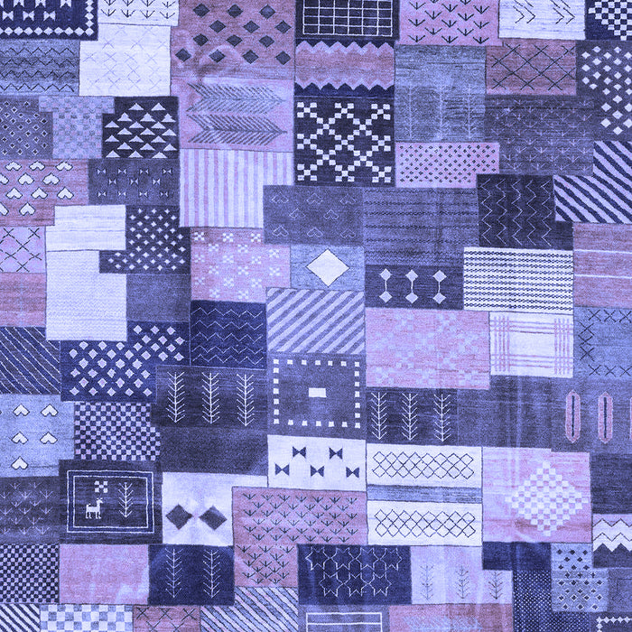 Machine Washable Checkered Blue Modern Rug, wshabs3367blu