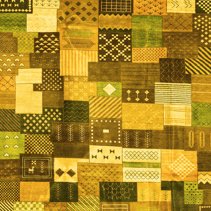 Checkered Yellow Modern Rug, abs3367yw