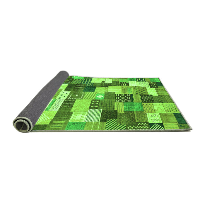 Sideview of Checkered Green Modern Rug, abs3367grn