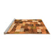 Sideview of Machine Washable Checkered Orange Modern Area Rugs, wshabs3367org