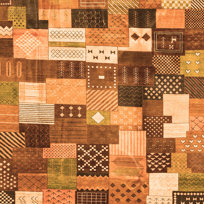 Checkered Orange Modern Rug, abs3367org