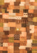 Machine Washable Checkered Orange Modern Area Rugs, wshabs3367org