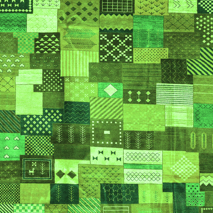 Machine Washable Checkered Green Modern Area Rugs, wshabs3367grn