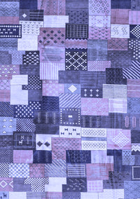 Checkered Blue Modern Rug, abs3367blu