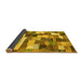 Sideview of Checkered Yellow Modern Rug, abs3367yw