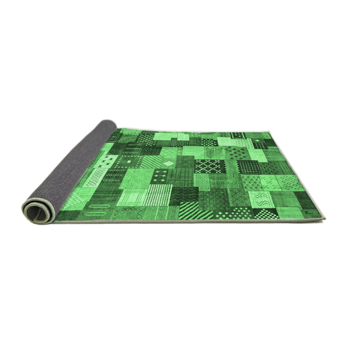 Sideview of Checkered Emerald Green Modern Rug, abs3367emgrn