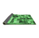 Sideview of Checkered Emerald Green Modern Rug, abs3367emgrn