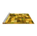 Sideview of Machine Washable Checkered Yellow Modern Rug, wshabs3367yw