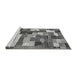 Sideview of Machine Washable Checkered Gray Modern Rug, wshabs3367gry