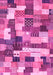 Machine Washable Checkered Pink Modern Rug, wshabs3367pnk
