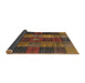 Sideview of Abstract Red Brown Checkered Rug, abs3368