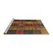 Sideview of Machine Washable Abstract Red Brown Rug, wshabs3368