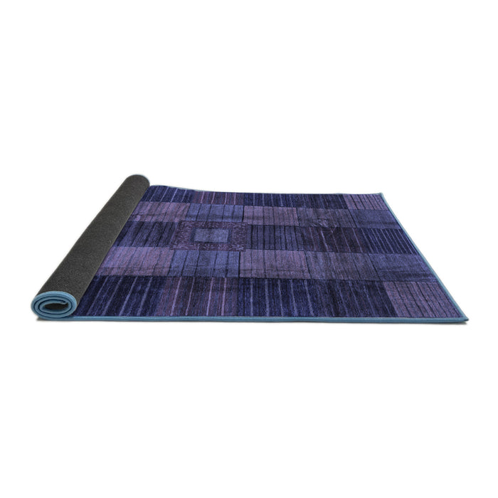 Sideview of Checkered Blue Modern Rug, abs3368blu