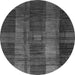 Round Checkered Gray Modern Rug, abs3368gry