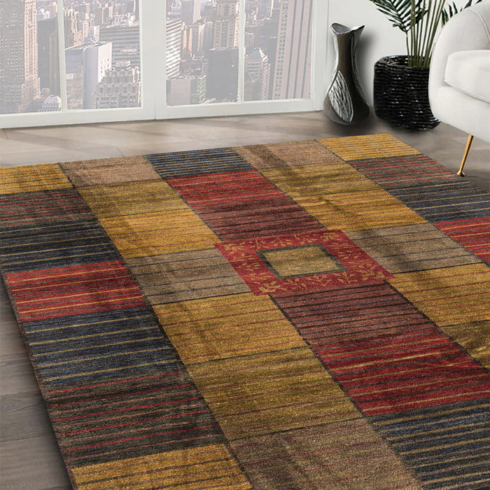 Machine Washable Abstract Red Brown Rug in a Family Room, wshabs3368
