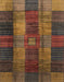 Abstract Red Brown Checkered Rug, abs3368