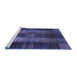 Sideview of Machine Washable Checkered Blue Modern Rug, wshabs3368blu