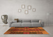 Machine Washable Checkered Orange Modern Area Rugs in a Living Room, wshabs3368org