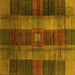 Square Checkered Yellow Modern Rug, abs3368yw