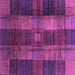 Square Checkered Purple Modern Rug, abs3368pur