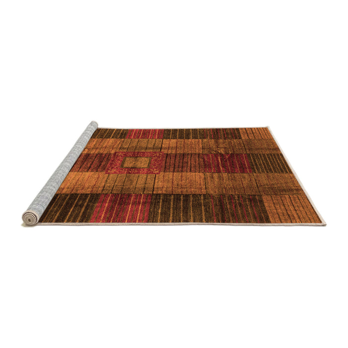 Sideview of Machine Washable Checkered Orange Modern Area Rugs, wshabs3368org