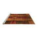 Sideview of Machine Washable Checkered Orange Modern Area Rugs, wshabs3368org