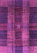 Machine Washable Checkered Purple Modern Area Rugs, wshabs3368pur