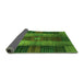 Sideview of Checkered Green Modern Rug, abs3368grn