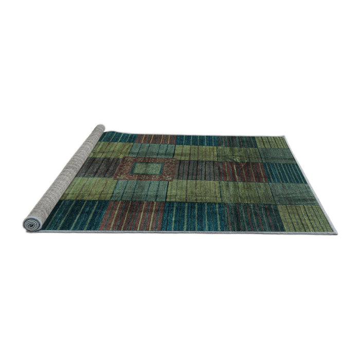 Sideview of Machine Washable Checkered Light Blue Modern Rug, wshabs3368lblu