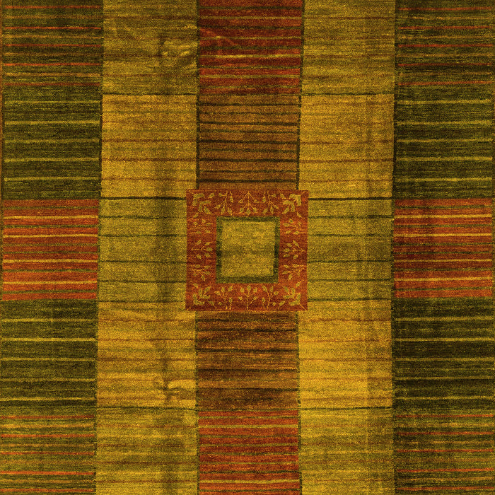 Checkered Yellow Modern Rug, abs3368yw