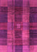 Machine Washable Checkered Pink Modern Rug, wshabs3368pnk