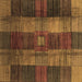 Square Machine Washable Checkered Brown Modern Rug, wshabs3368brn