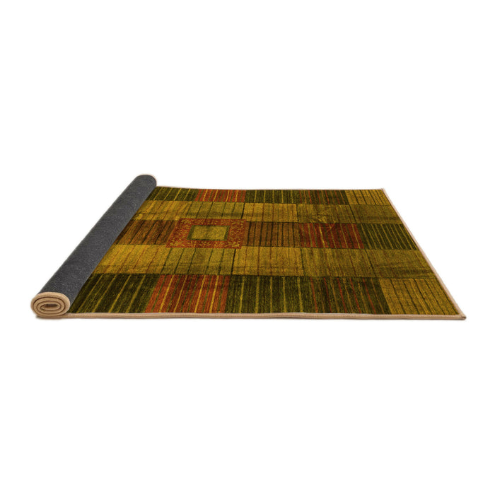 Sideview of Checkered Yellow Modern Rug, abs3368yw