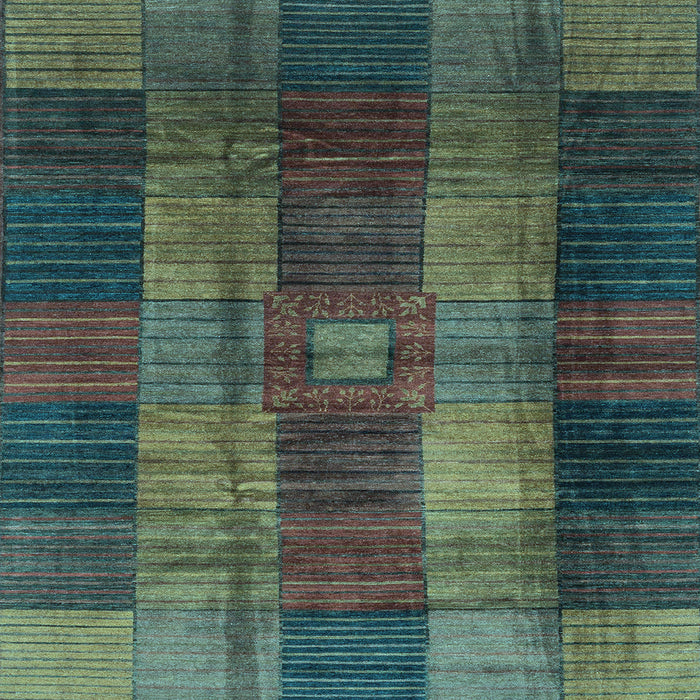 Square Machine Washable Checkered Light Blue Modern Rug, wshabs3368lblu