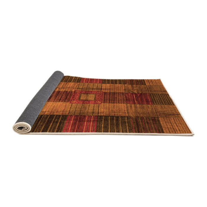 Sideview of Checkered Orange Modern Rug, abs3368org