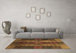 Machine Washable Checkered Brown Modern Rug in a Living Room,, wshabs3368brn