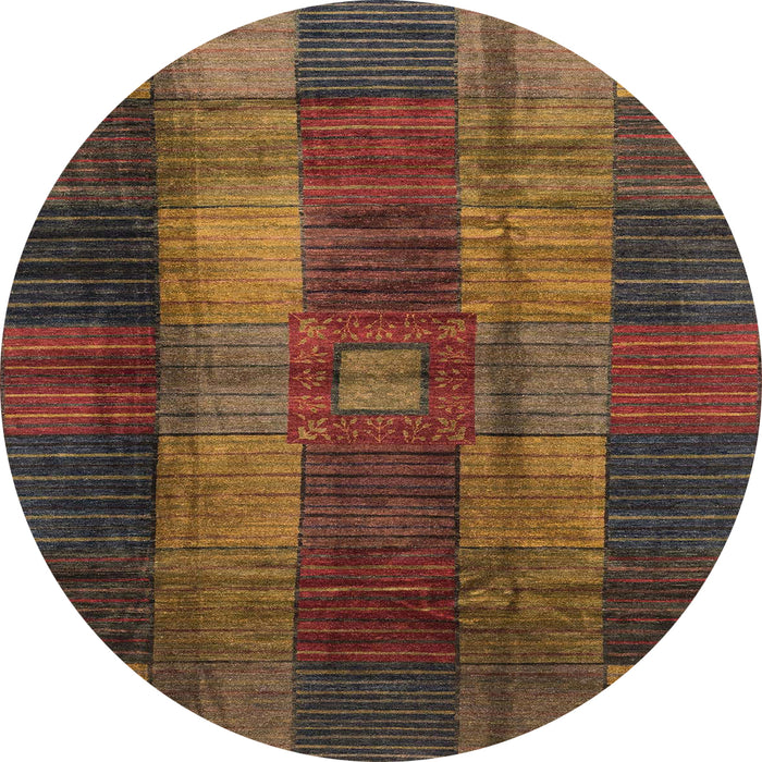 Round Machine Washable Abstract Red Brown Rug, wshabs3368