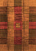 Machine Washable Checkered Orange Modern Area Rugs, wshabs3368org