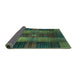 Sideview of Checkered Turquoise Modern Rug, abs3368turq