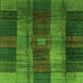 Square Checkered Green Modern Rug, abs3368grn