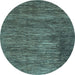 Round Abstract Light Blue Modern Rug, abs3369lblu