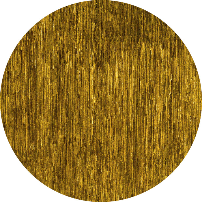 Round Machine Washable Abstract Yellow Modern Rug, wshabs3369yw