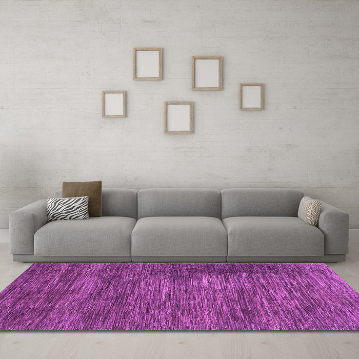Machine Washable Abstract Purple Modern Area Rugs in a Living Room, wshabs3369pur