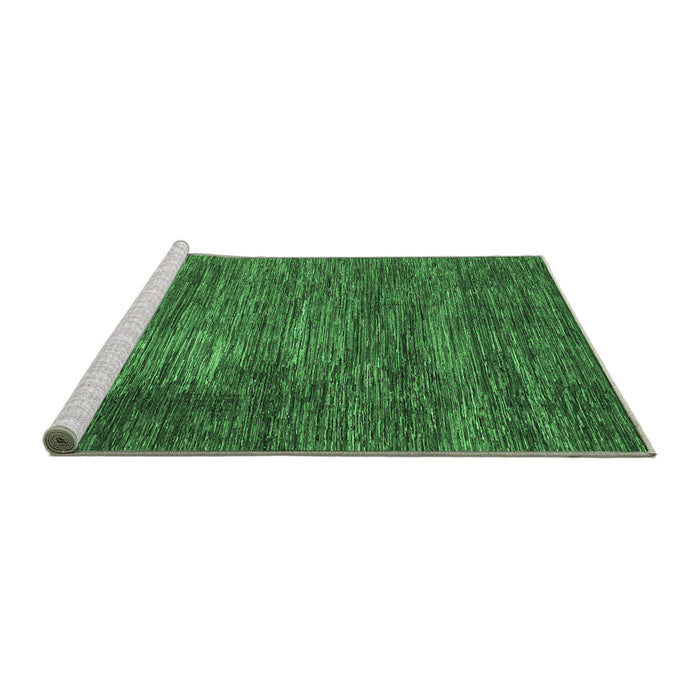 Sideview of Machine Washable Abstract Emerald Green Modern Area Rugs, wshabs3369emgrn