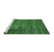 Sideview of Machine Washable Abstract Emerald Green Modern Area Rugs, wshabs3369emgrn