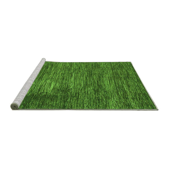 Sideview of Machine Washable Abstract Green Modern Area Rugs, wshabs3369grn