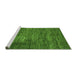 Sideview of Machine Washable Abstract Green Modern Area Rugs, wshabs3369grn