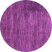 Round Machine Washable Abstract Purple Modern Area Rugs, wshabs3369pur