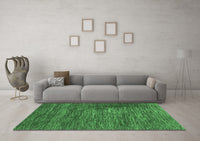 Machine Washable Abstract Emerald Green Modern Rug, wshabs3369emgrn